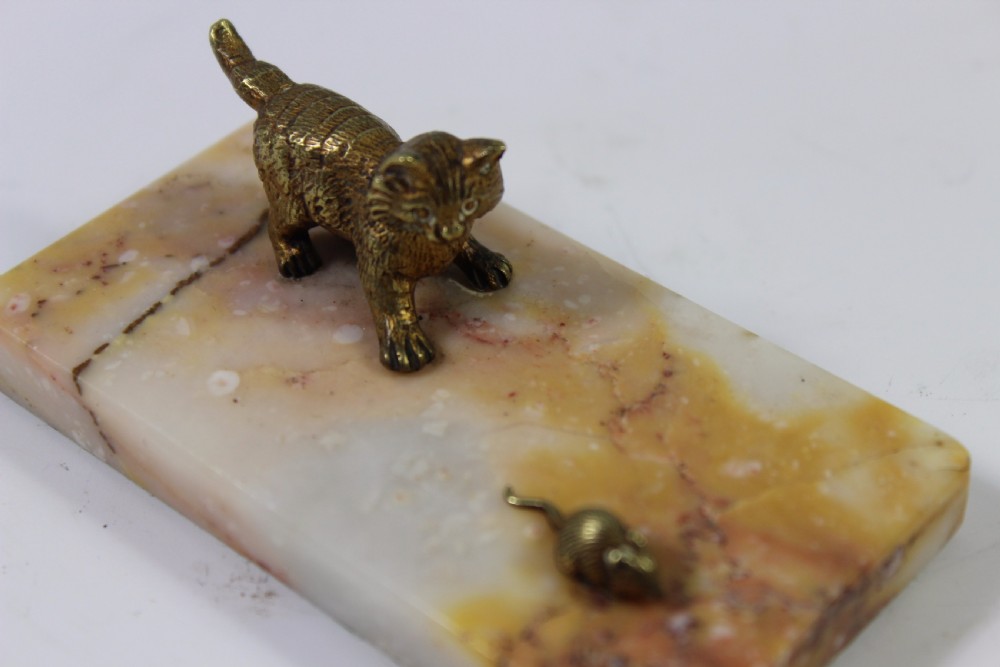French Cast Bronze of a Cat Playing with a Mouse c1860-1880 View V