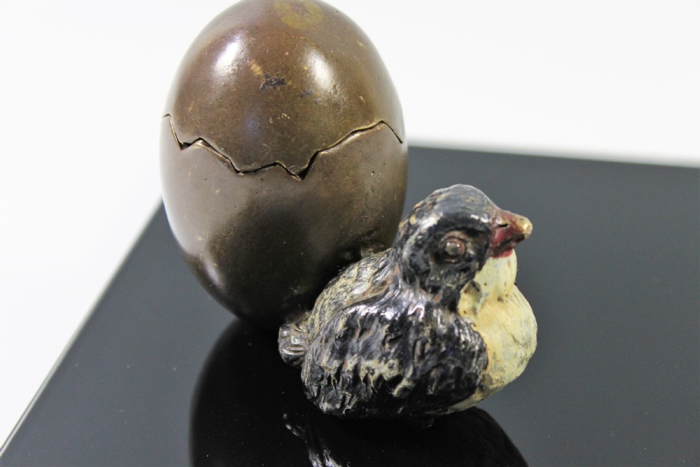 Franz Bergman, Austrian Cold Painted Bronze Chick c.1900 View II