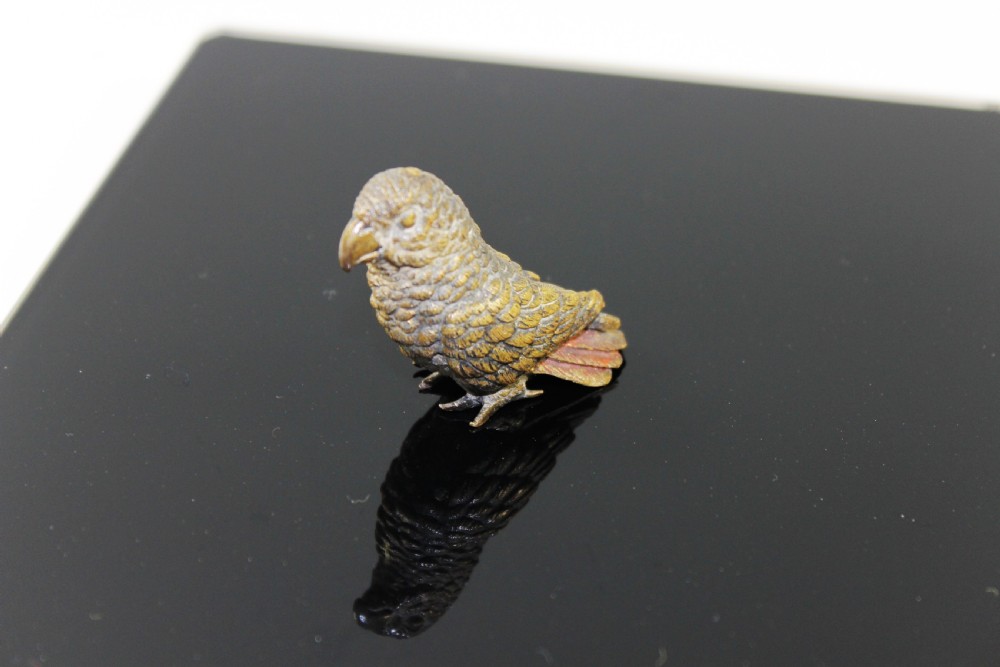 Austrian Cold Painted Bronze Parrot c.1900-20