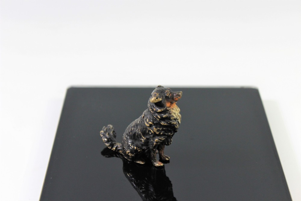 Austrian Cold Painted Bronze Border Collie Dog c.1920 View II