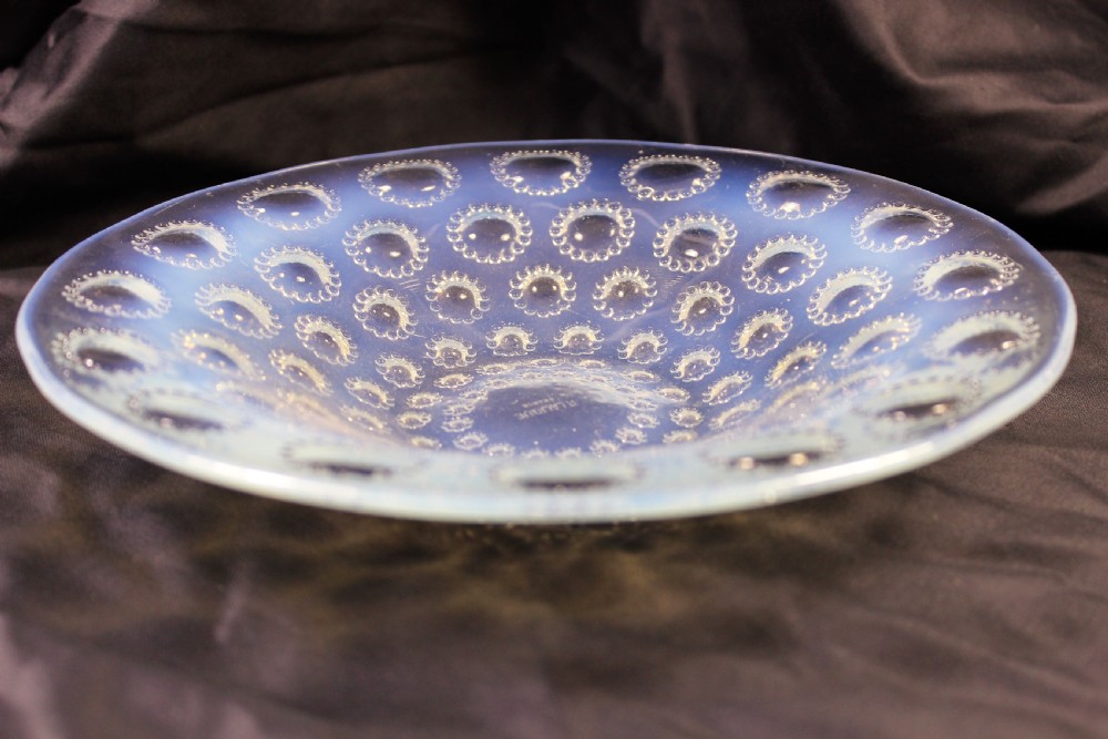 Rene Lalique, Art Deco Opalescent Asters Plate c.1935 View IV