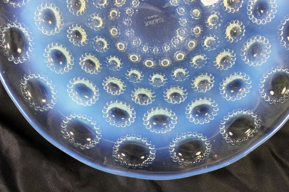 Rene Lalique, Art Deco Opalescent Asters Plate c.1935 View V