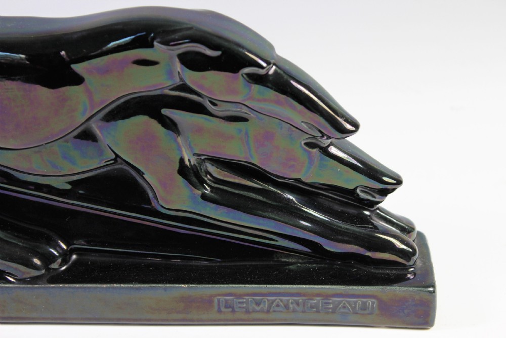 Charles Lemanceau, Pair French Art Deco Greyhounds, circa 1920-30 View III