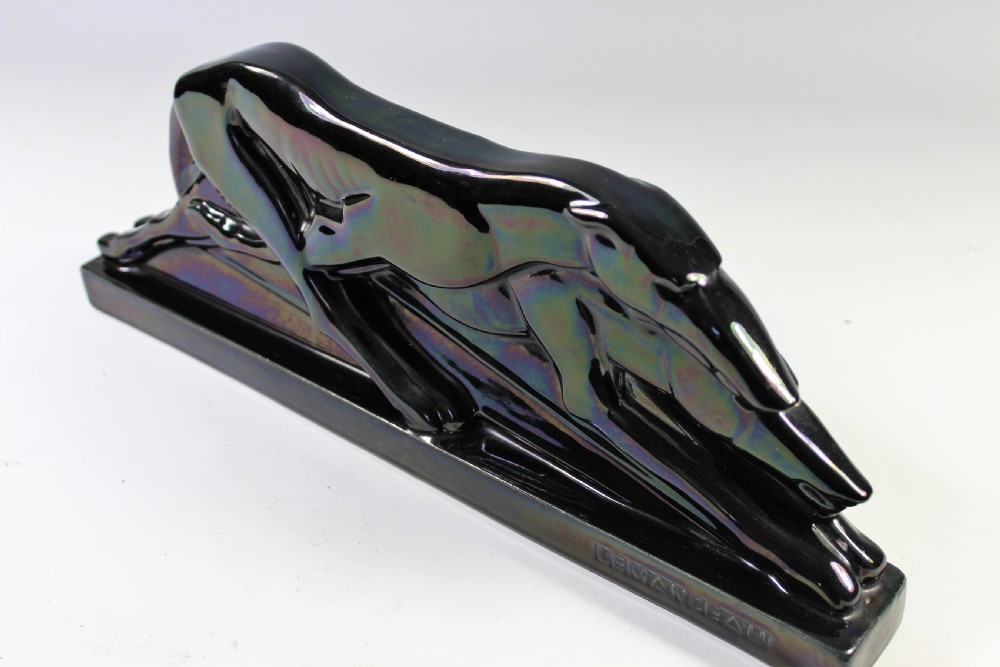 Charles Lemanceau, Pair French Art Deco Greyhounds, circa 1920-30 View V