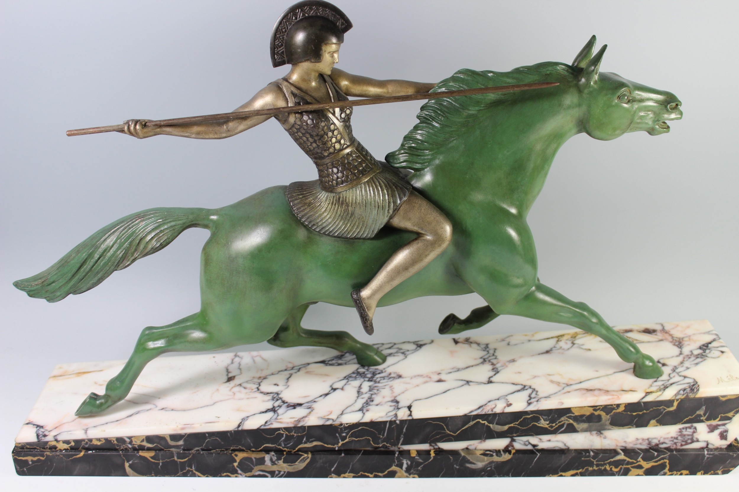Melo, Large French Art Deco Female Warrior Sculpture c.1920-30
