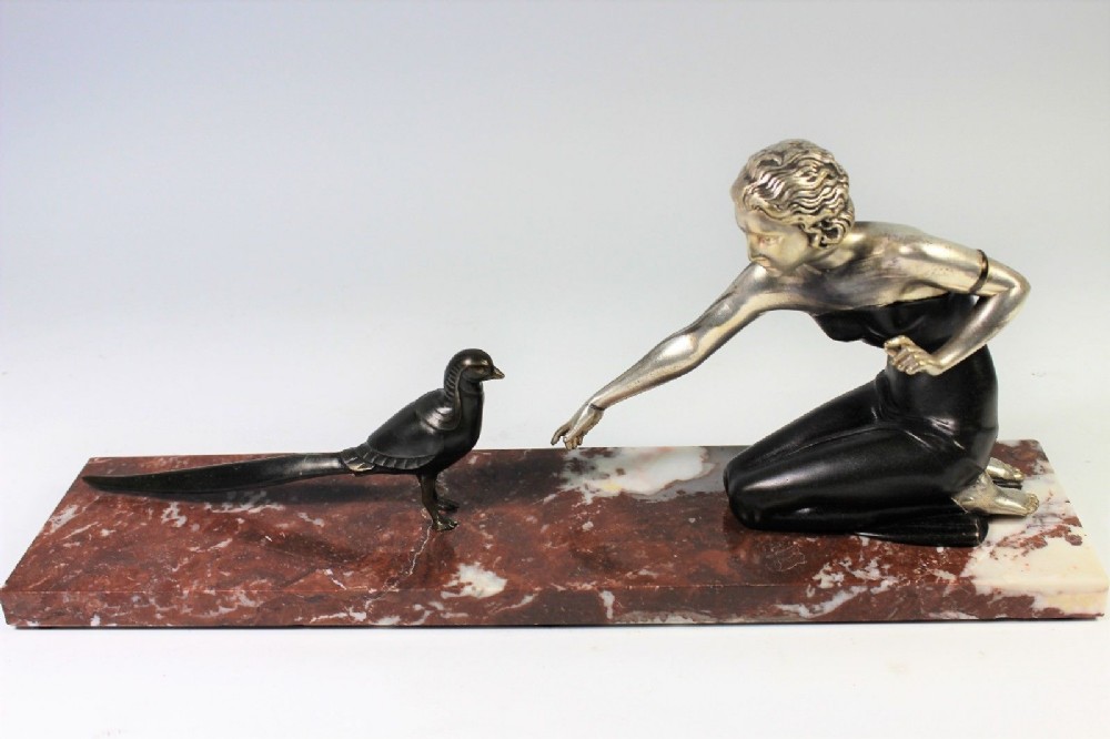 Uriano, French Art Deco Girl with Pheasant c.1920-30