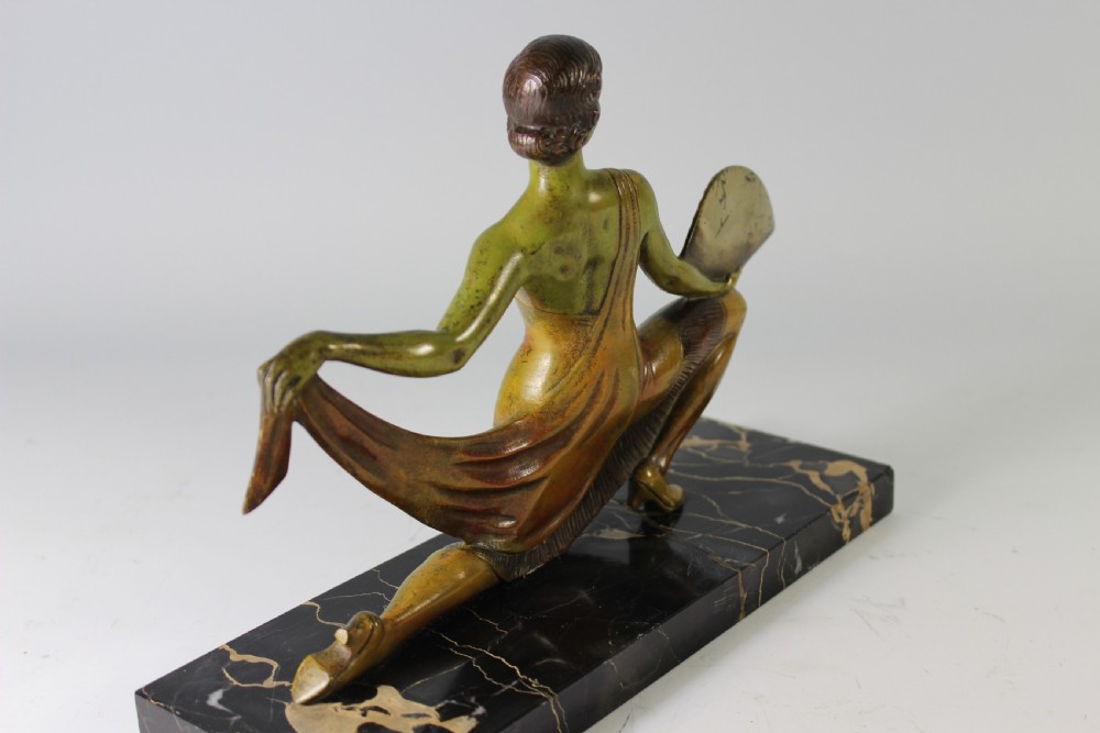 Balleste, French Art Deco Spanish Fan Dancer Bronze, circa 1925 View IV