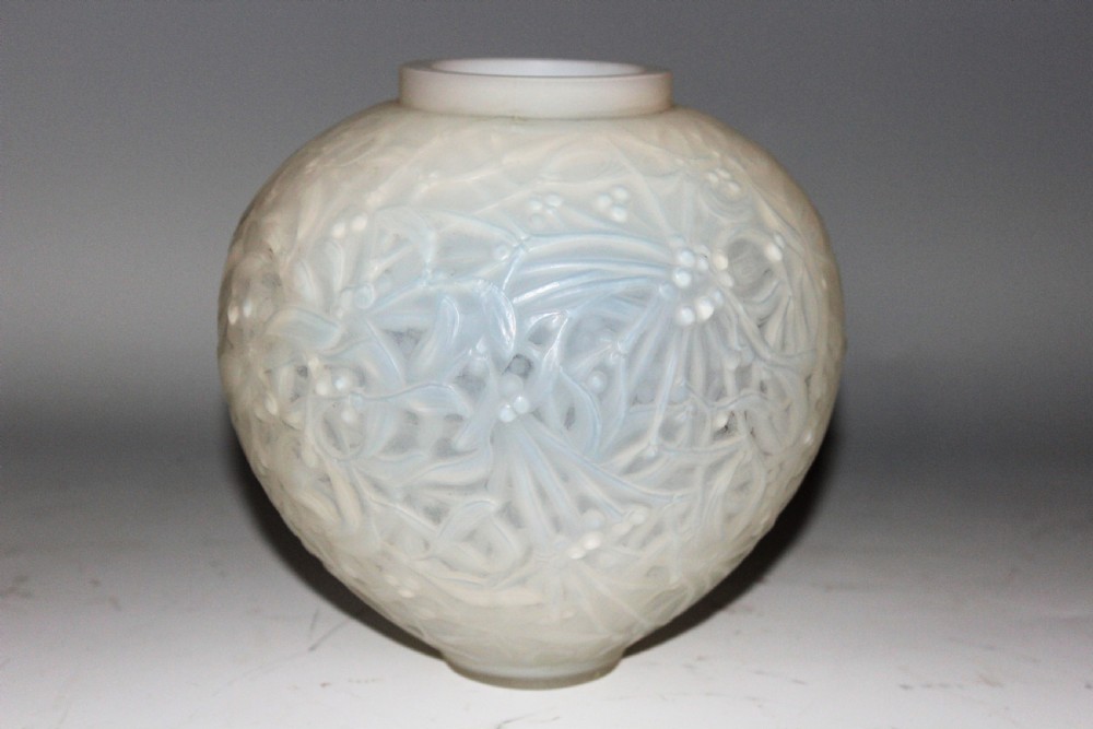 Rene Lalique Art Deco white opalescent vase, circa 1930 View II