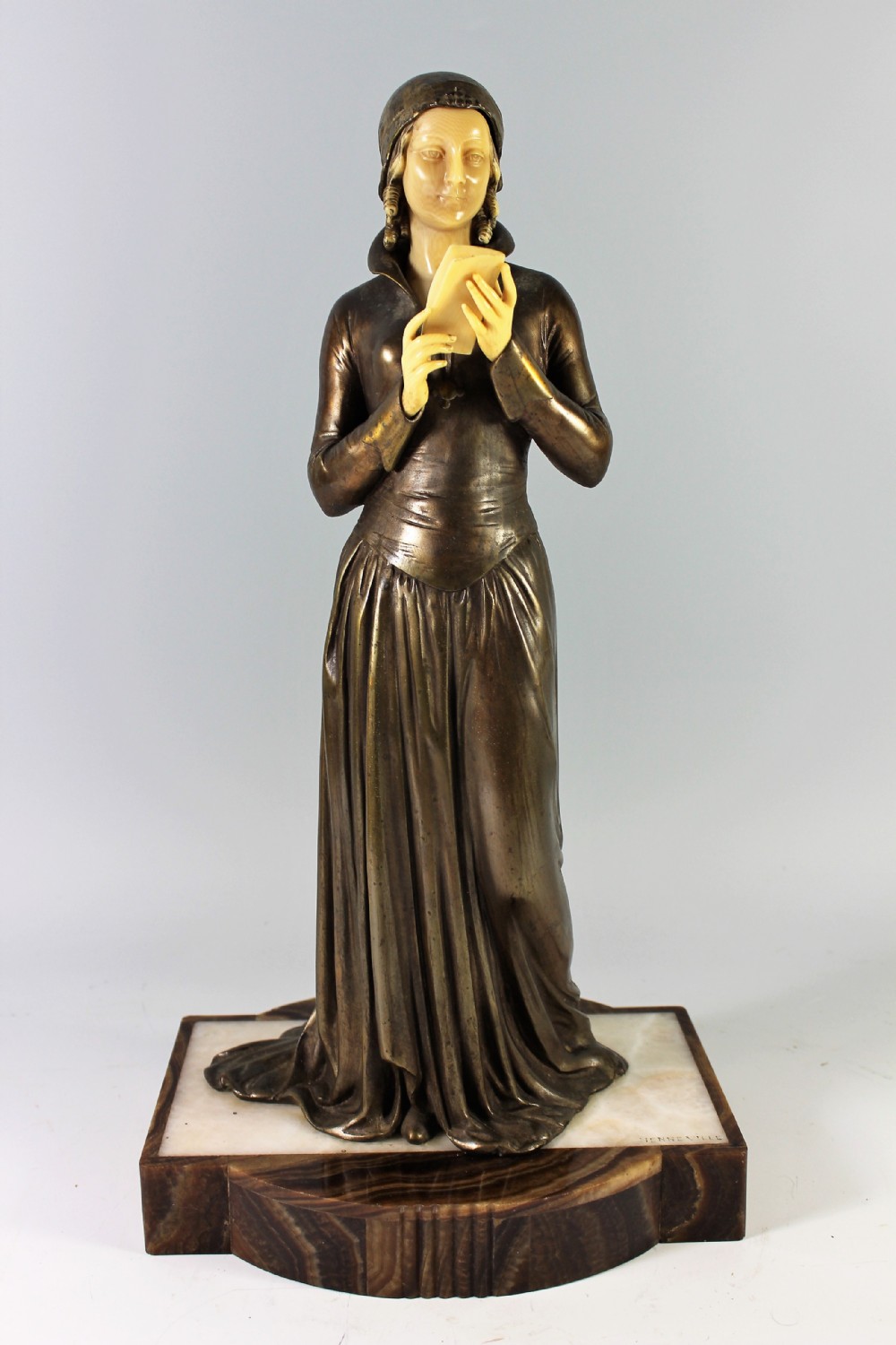 Menneville Large Art Deco Female Statue 