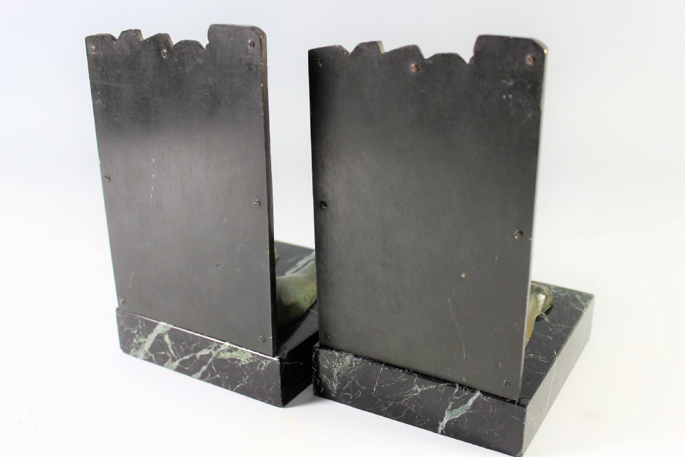 C. Charles rare pair of art deco sphinx bookends, circa 1930 View IV