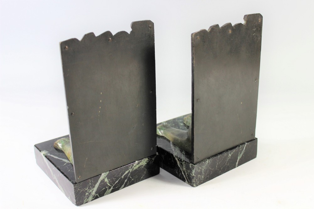 C. Charles rare pair of art deco sphinx bookends, circa 1930 View V