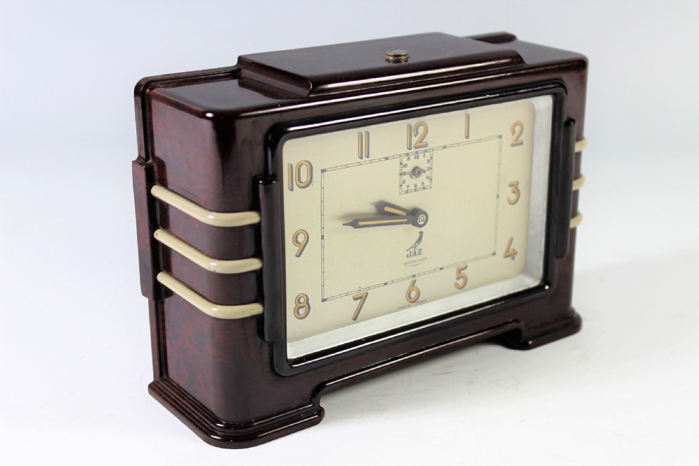 Jaz French art deco bakelite alarm clock made c.1930 View II