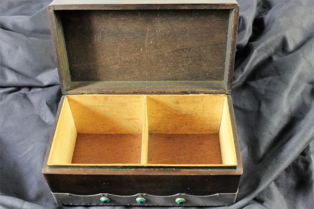 Art Nouveau pewter casket with cabochons c.1910 View II