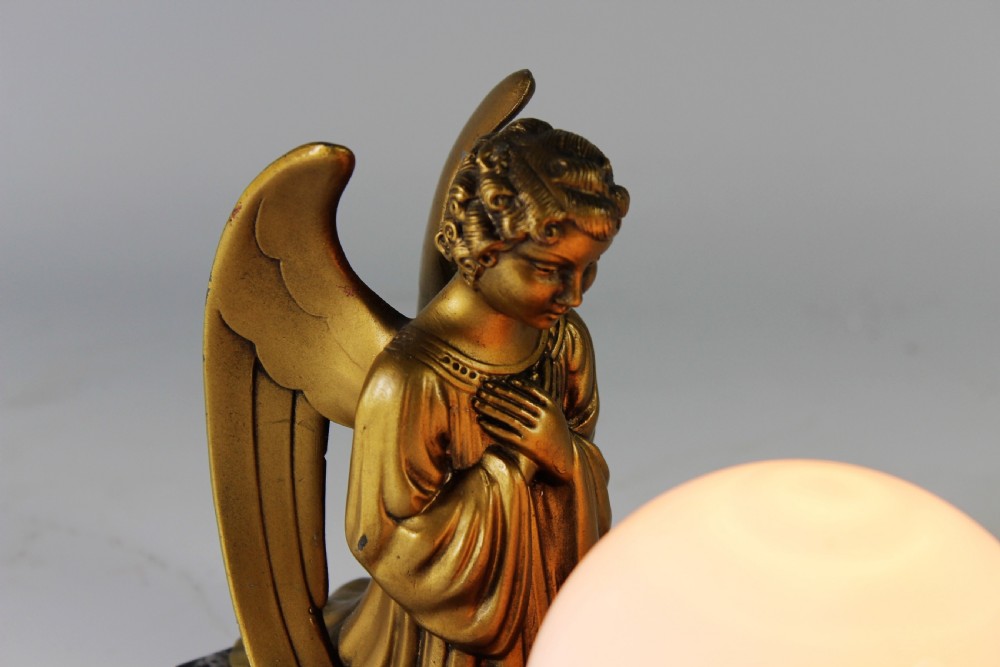 French Art Deco Angel Lamp c.1930 View IV