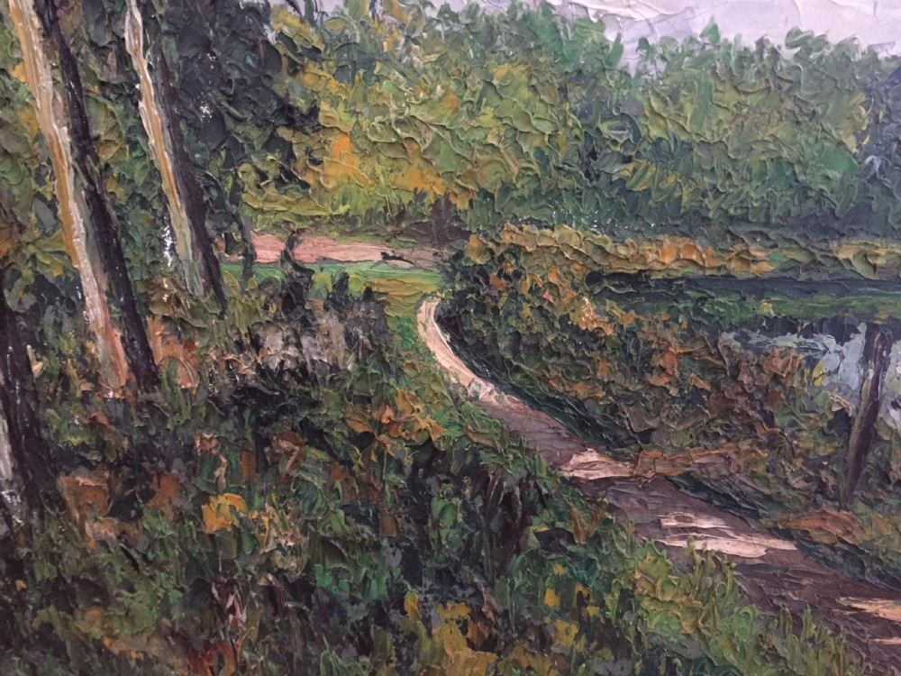 Jac Laube French Impressionist 114cm Landscape Painting c.1930 View II