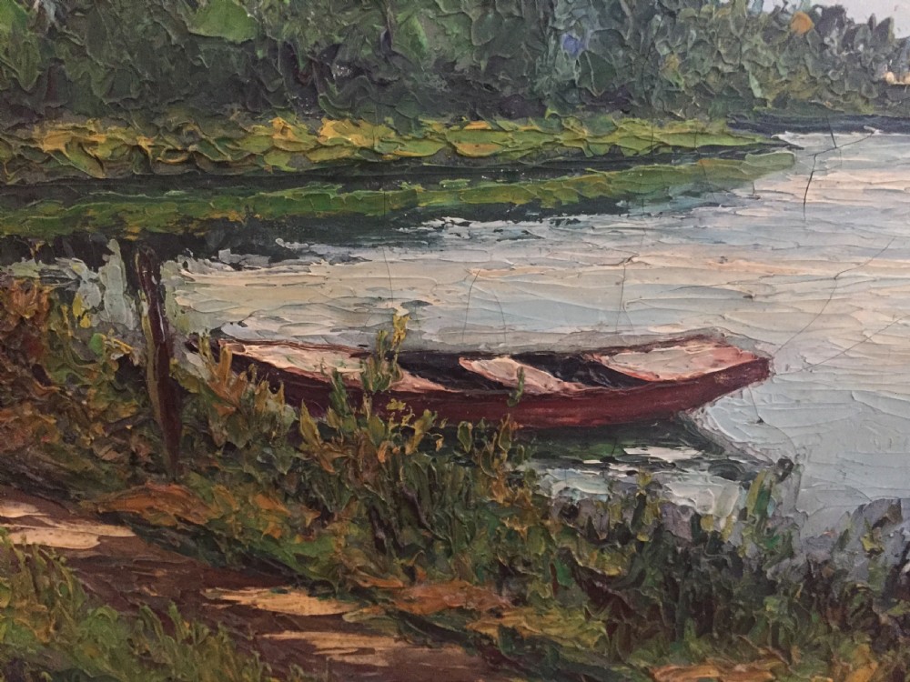 Jac Laube French Impressionist 114cm Landscape Painting c.1930 View VI