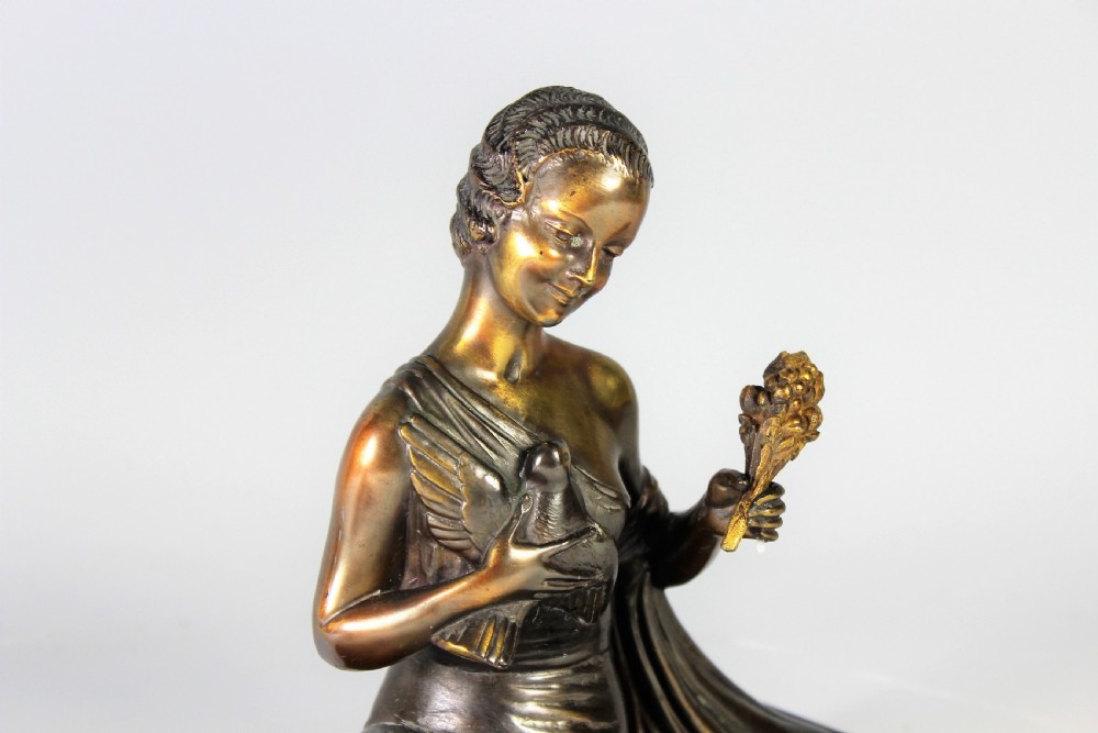 BALLESTE, FRENCH ART DECO LADY AND SWAN c.1930s View IV