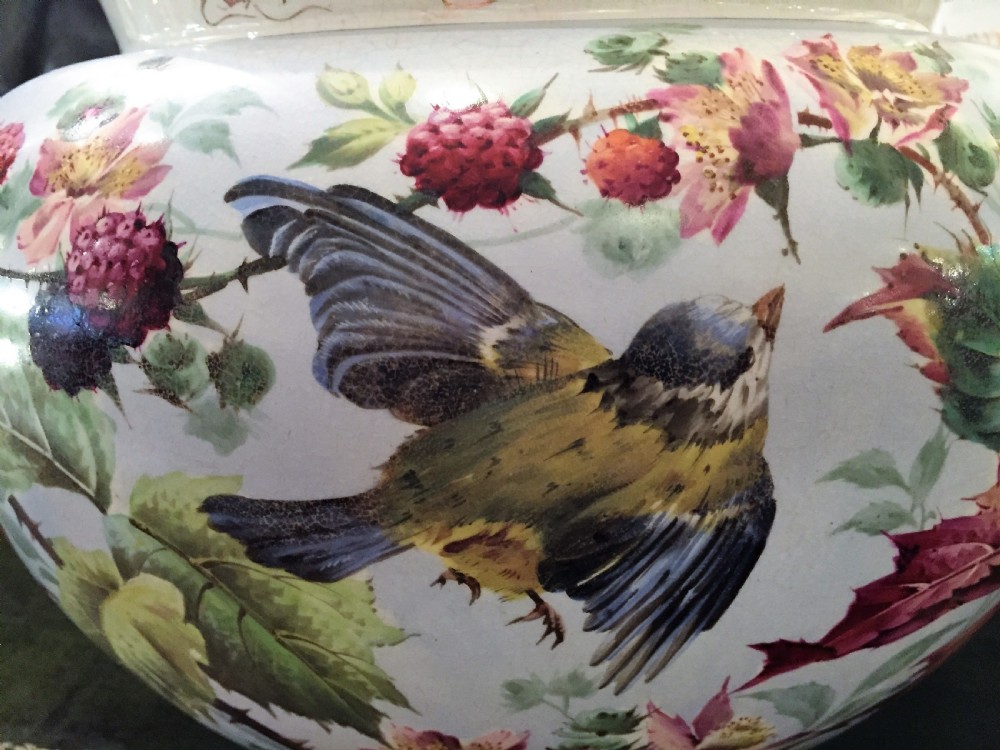 Pair of Commissioned Hand Painted French Jardinieres, Dated 1897 View VI