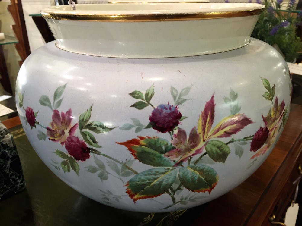 Pair of Commissioned Hand Painted French Jardinieres, Dated 1897 View VIII