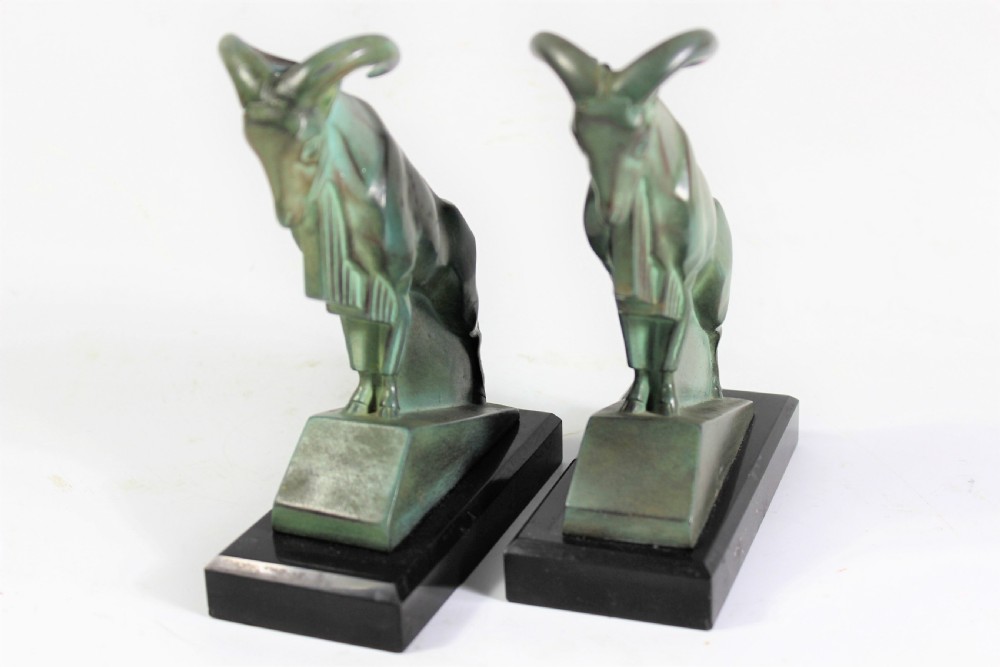 Le Verrier, Pair of Ram Bookends c.1930 View V
