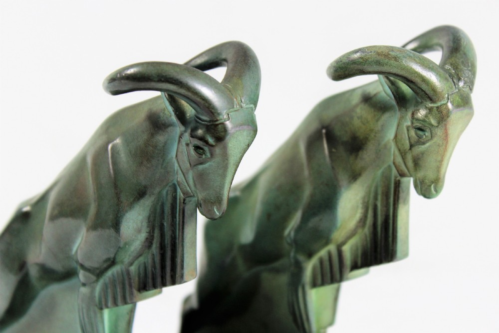 Le Verrier, Pair of Ram Bookends c.1930 View VI