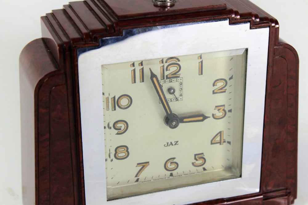 Jaz French art deco bakelite alarm clock made c.1930 View III