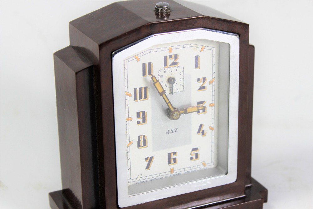 Jaz French art deco bakelite alarm clock made c.1930 View III