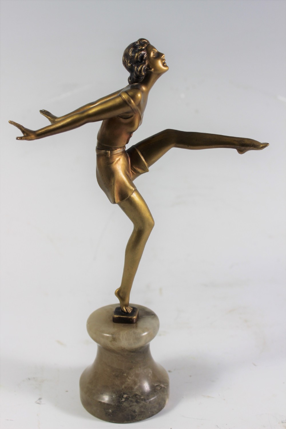 LORENZL STYLE ART DECO HIGH KICK DANCER, CIRCA 1930