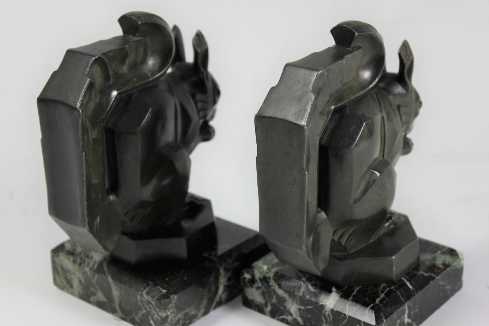 Le Verrier, Pair of Squirrel Bookends c.1930 View III