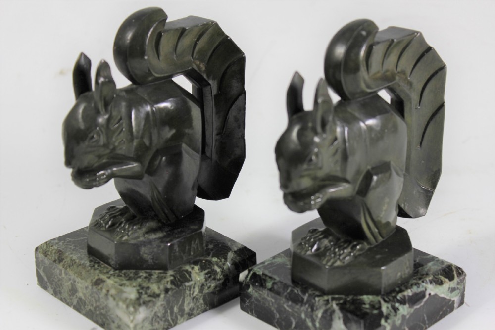 Le Verrier, Pair of Squirrel Bookends c.1930 View IV