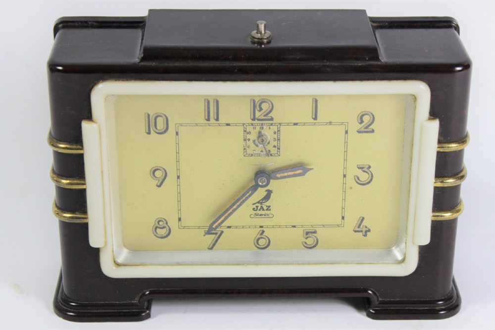 Jaz, French Art Deco Bakelite Alarm Clock c.1930