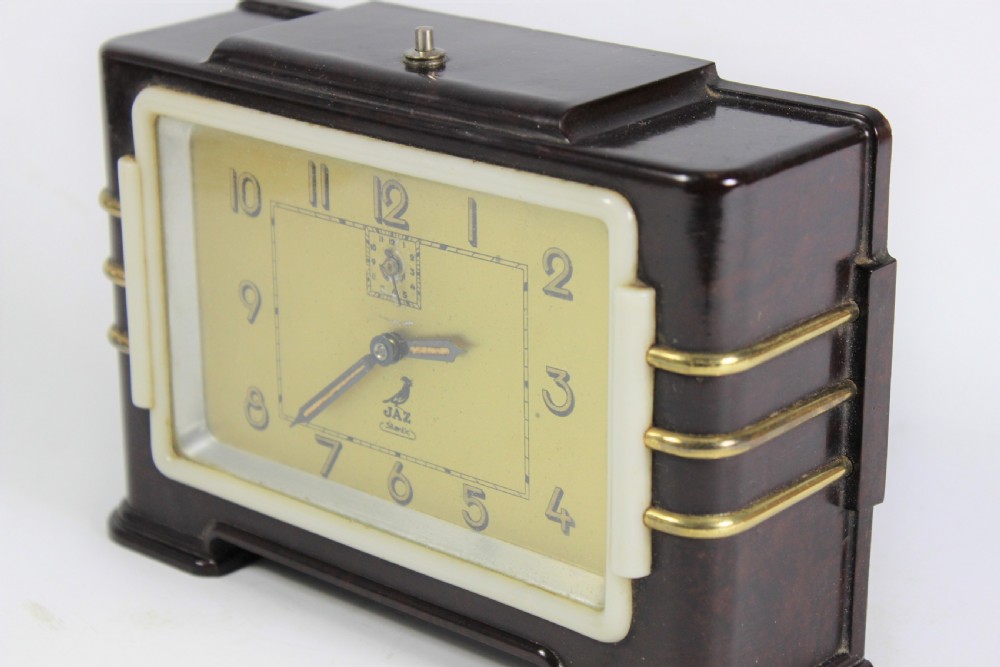 Jaz, French Art Deco Bakelite Alarm Clock c.1930 View IV