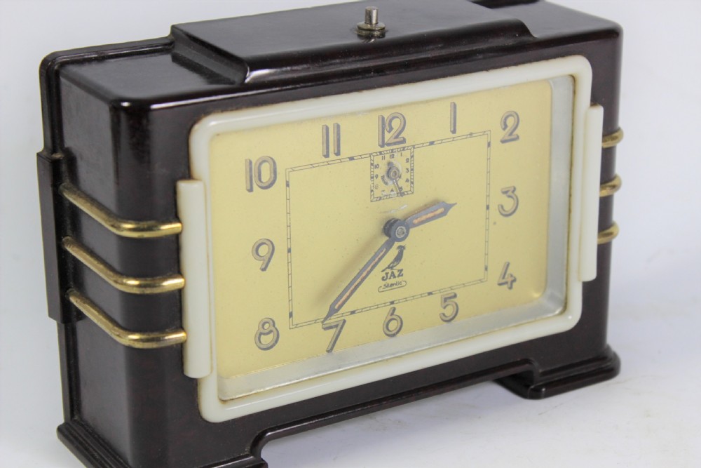Jaz, French Art Deco Bakelite Alarm Clock c.1930 View V