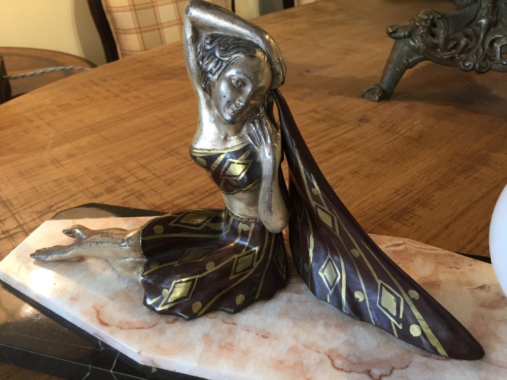 French Art Deco Lady Lamp c.1930 View IV