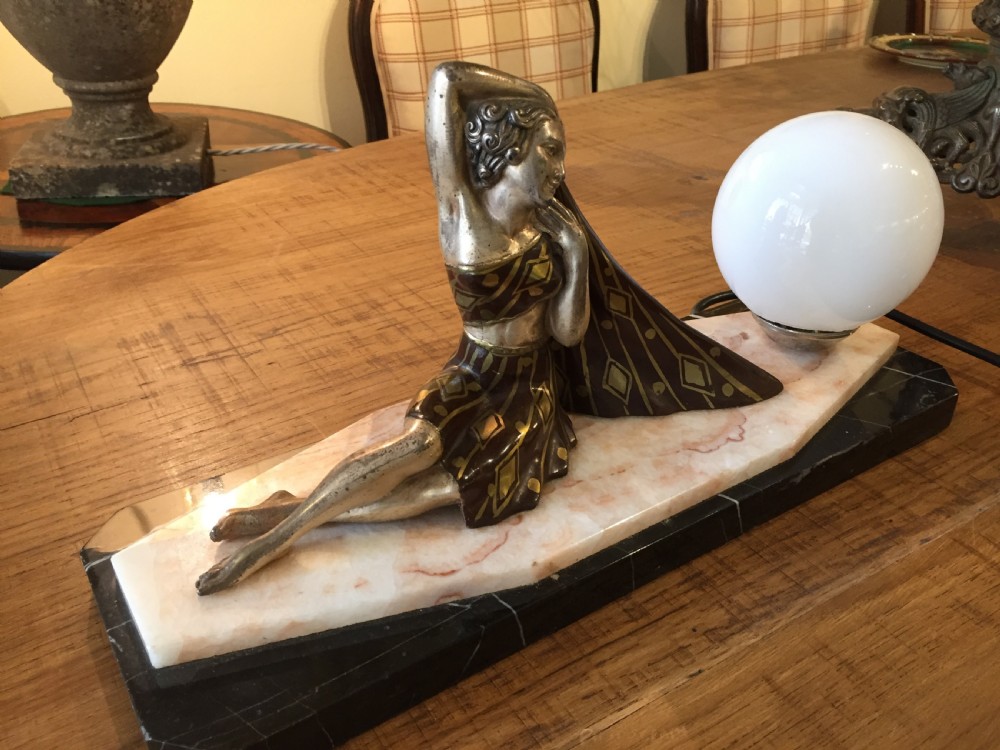 French Art Deco Lady Lamp c.1930 View V