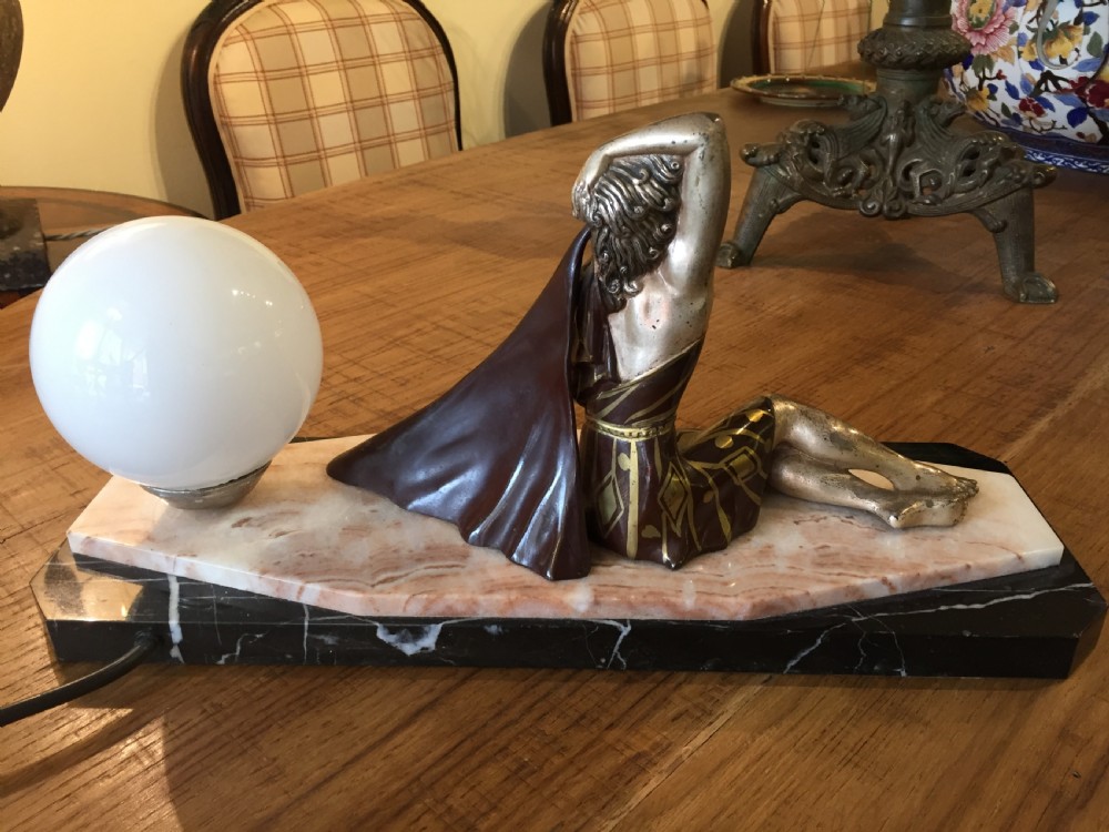 French Art Deco Lady Lamp c.1930 View VI