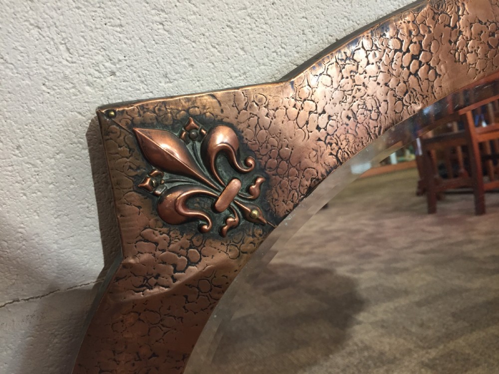 Arts & Crafts Hammered Copper Mirror c.1910 View III
