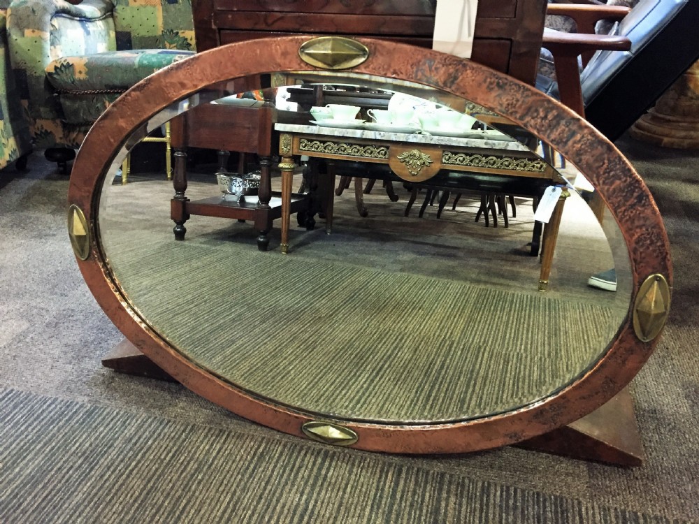 Arts & Crafts Hammered Copper Mirror c.1910