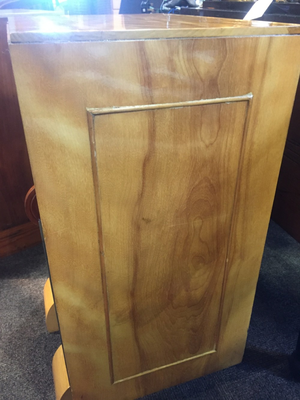 Fine Pair of Art Deco Maple Bedside Cabinets c.1930 View XIV
