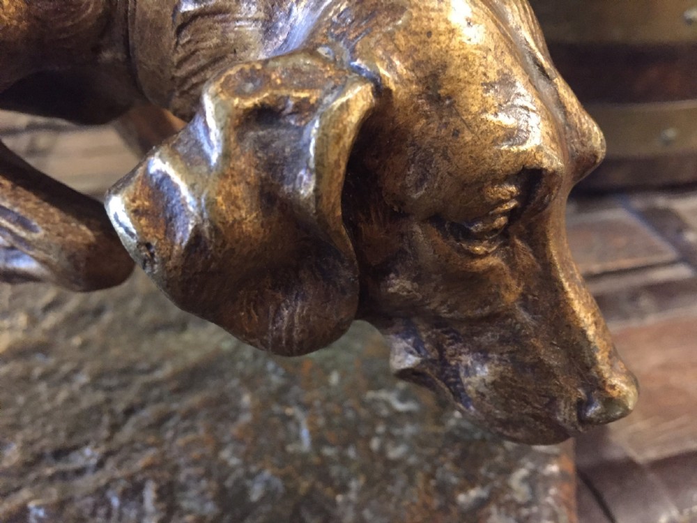 A De Gericke Large French Bronze Hunting Hound c.1880 View IV
