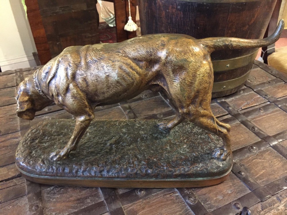 A De Gericke Large French Bronze Hunting Hound c.1880 View VII