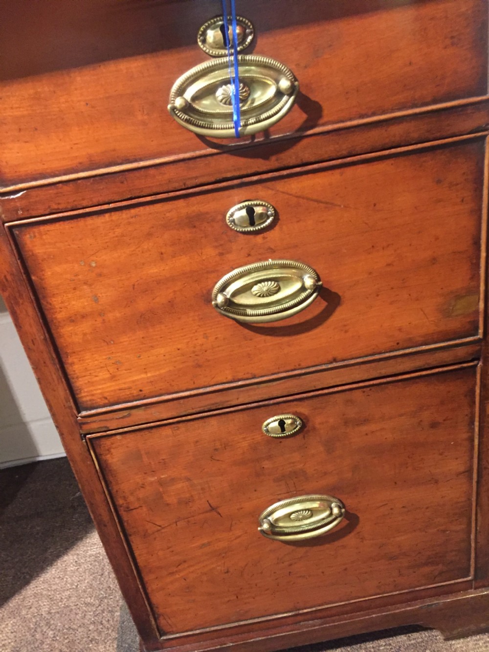 Victorian walnut desk with gallery top c.1880 View VII