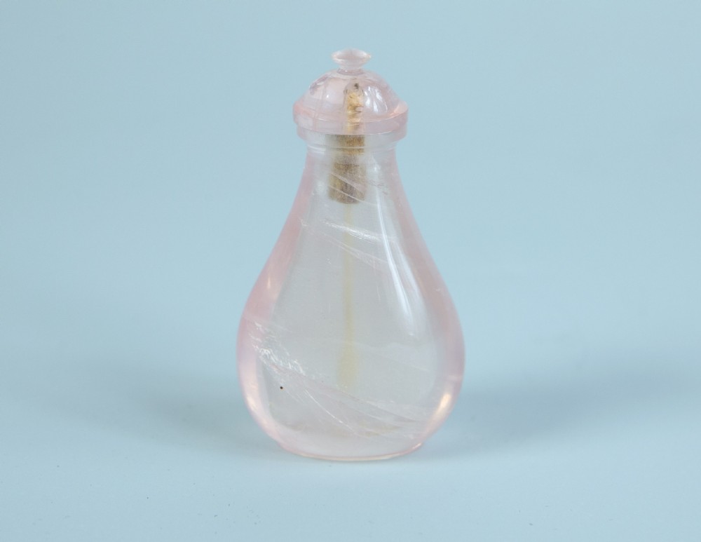 Chinese Rose Quartz Snuff Bottle 19th Century