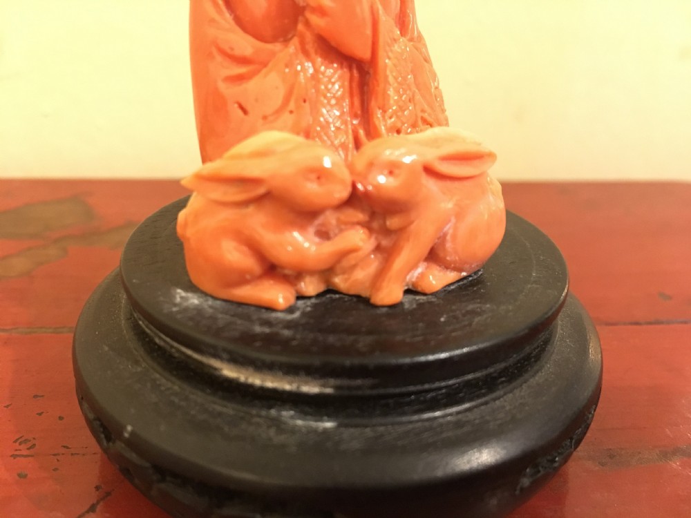 Chinese Coral Carving of an Immortal 19th Century View III