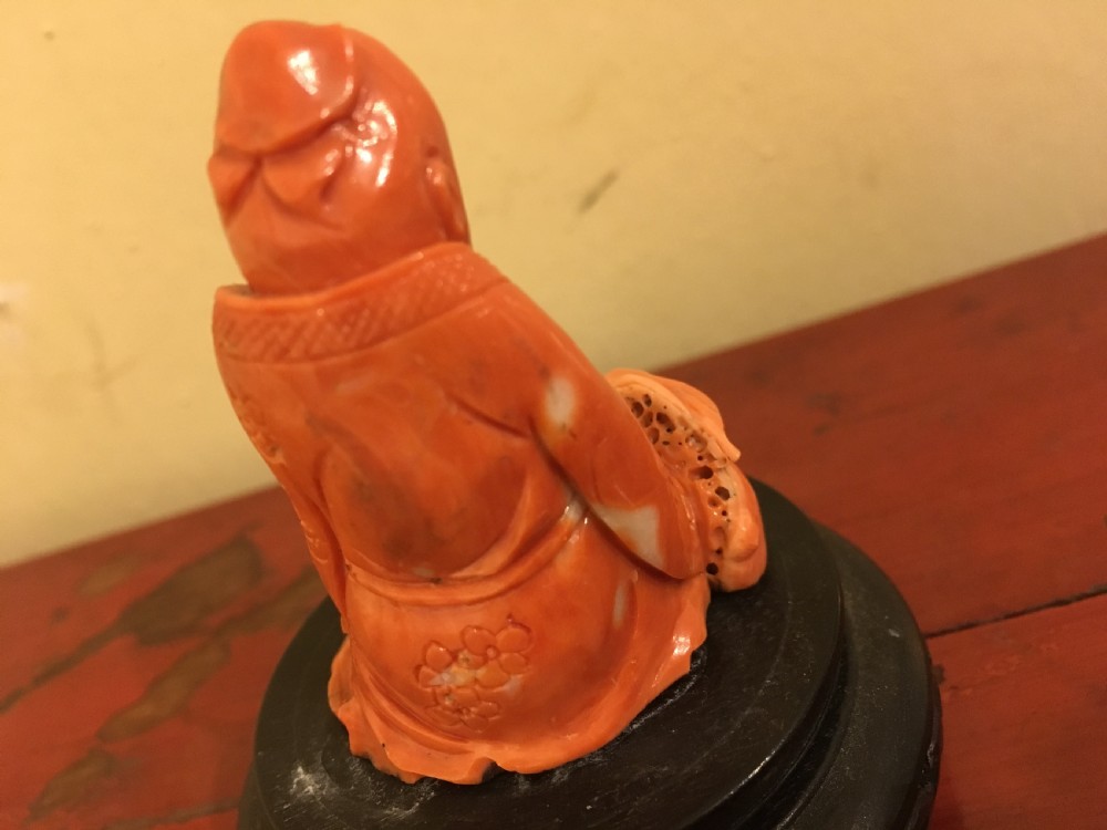 Chinese Coral Carving of an Immortal 19th Century View IV