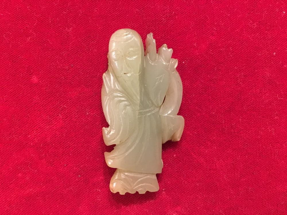 Chinese Jade Carving of a Sage 19th Century