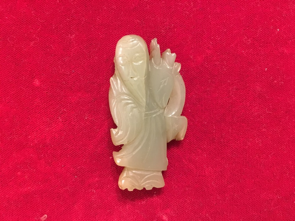 Chinese Jade Carving of a Sage 19th Century View II