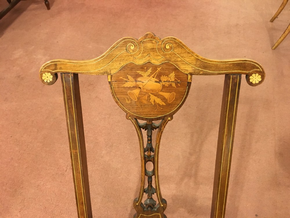 Edwardian Decorative Marquetry Inlaid Side or Salon/Childs Chairs Early 20th Century View IV
