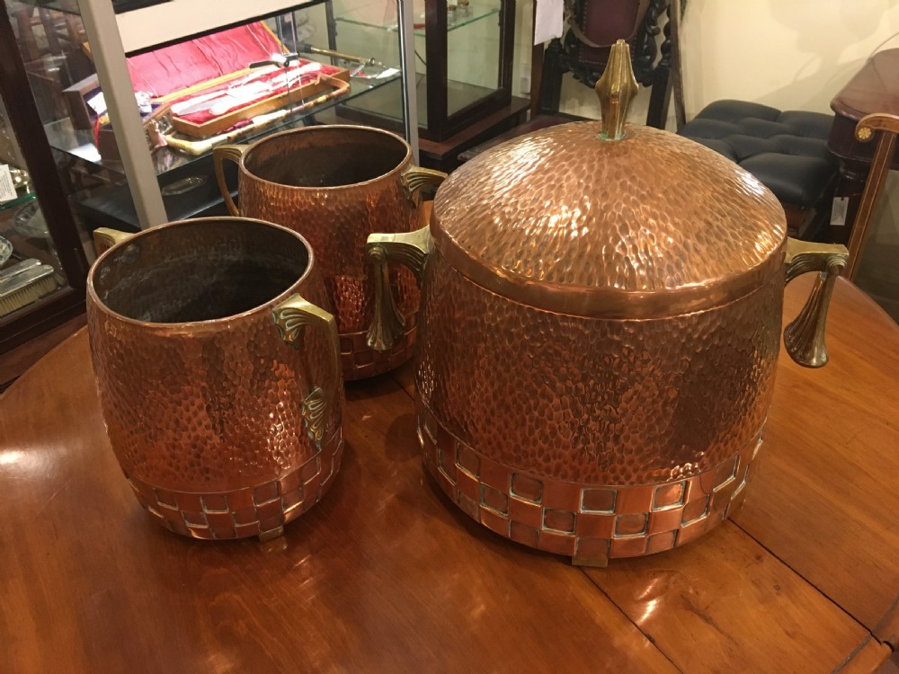 W.M.F Matching Copper Ice Pale and Ice Buckets Early 20th Century