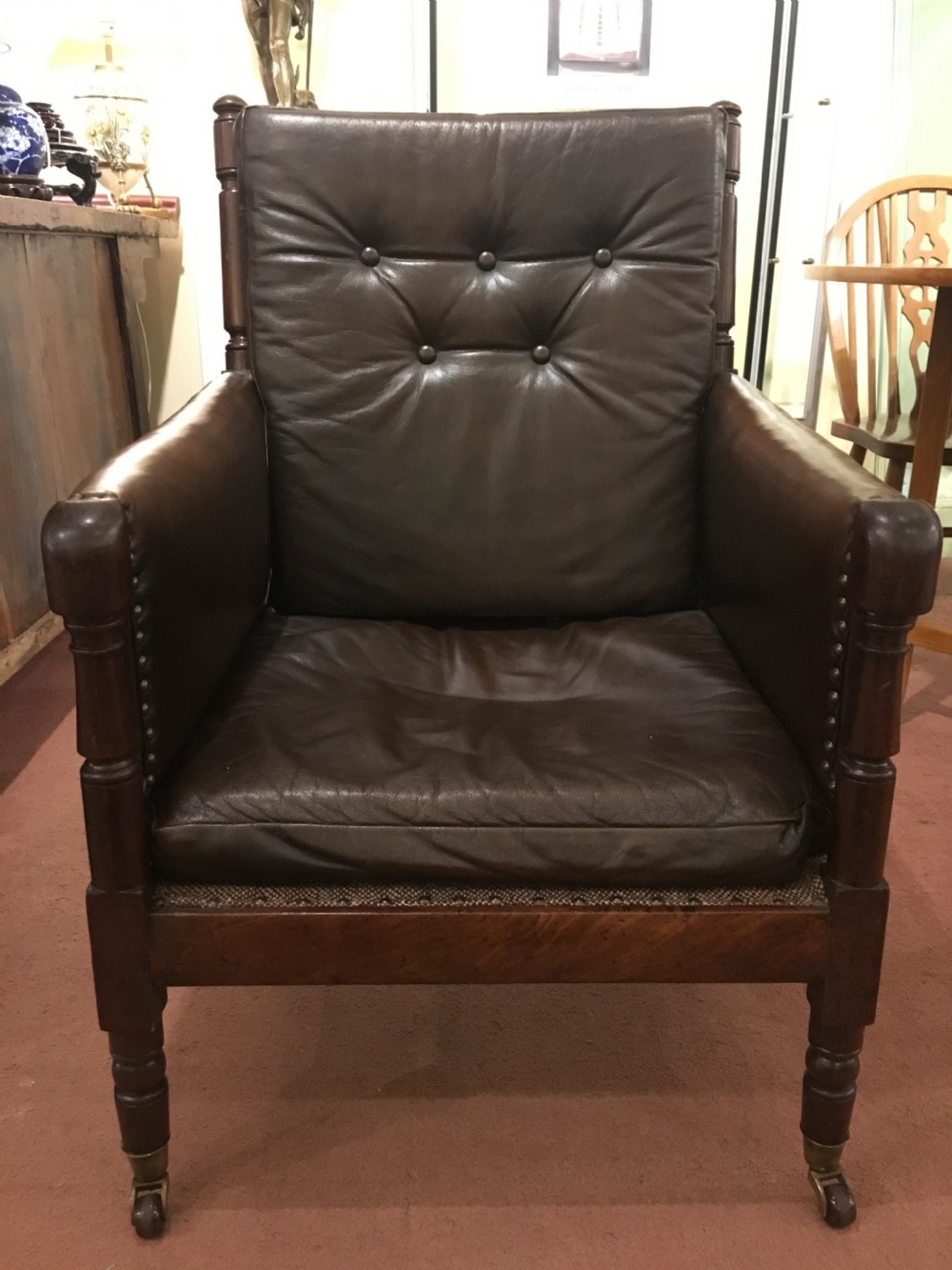Mahogany Chair with Leather Pad 19th Century 